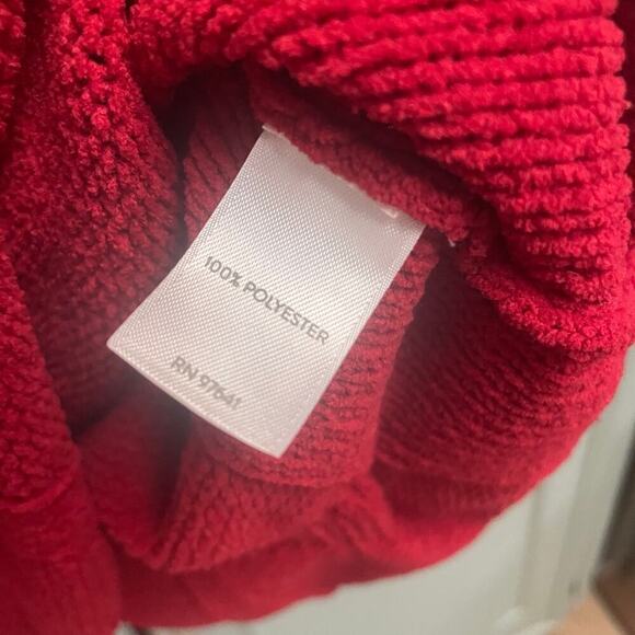 J. Jill Chenille Red Cable Look Sweater Size Medium Soft Casual - Picture 3 of 3